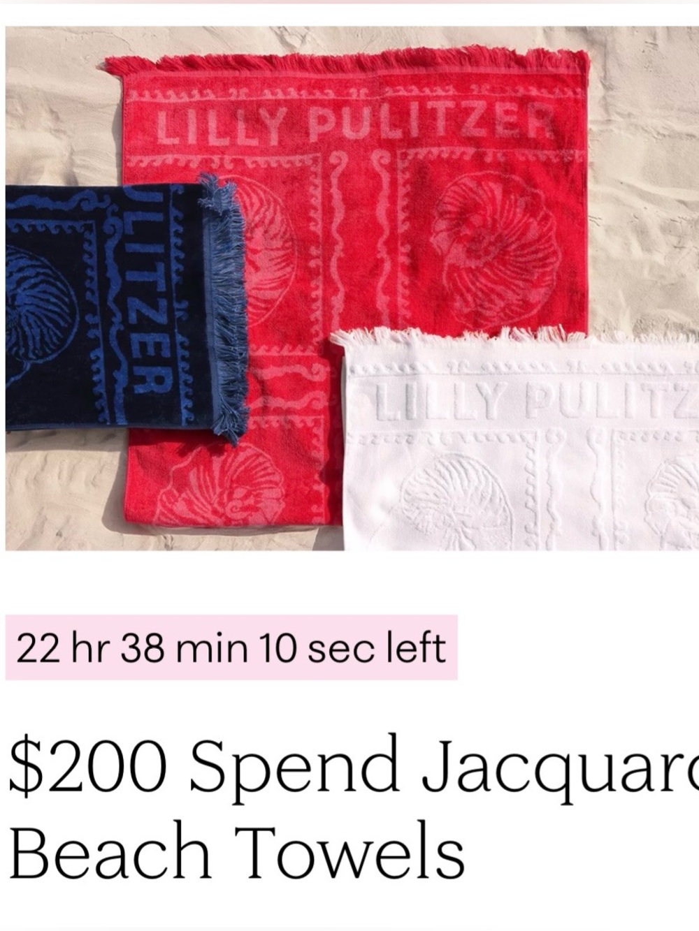 NWT/GWP Red Lilly Pulitzer Towel - Picture 5 of 5